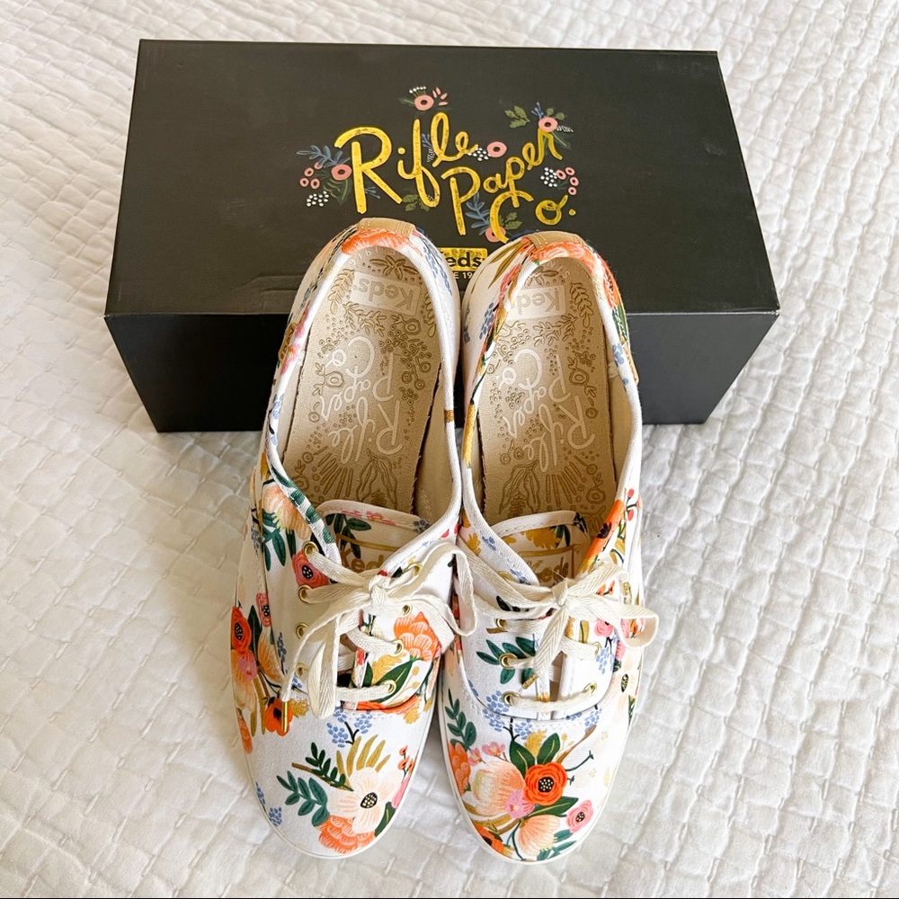 Rifle Paper Co. X Keds Floral Tennis Shoe Flats Gem